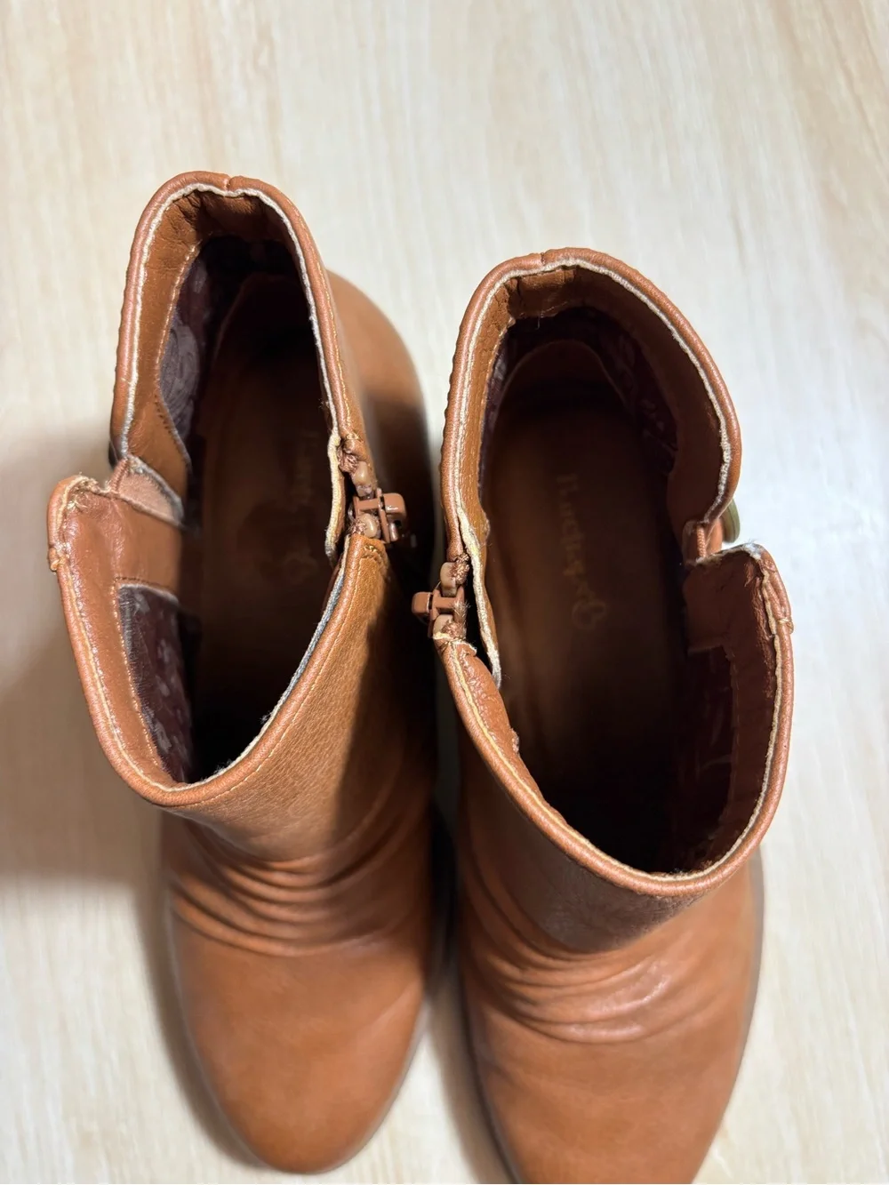 BareTraps Cognac Brown Leather Ankle Booties with Side Buckle